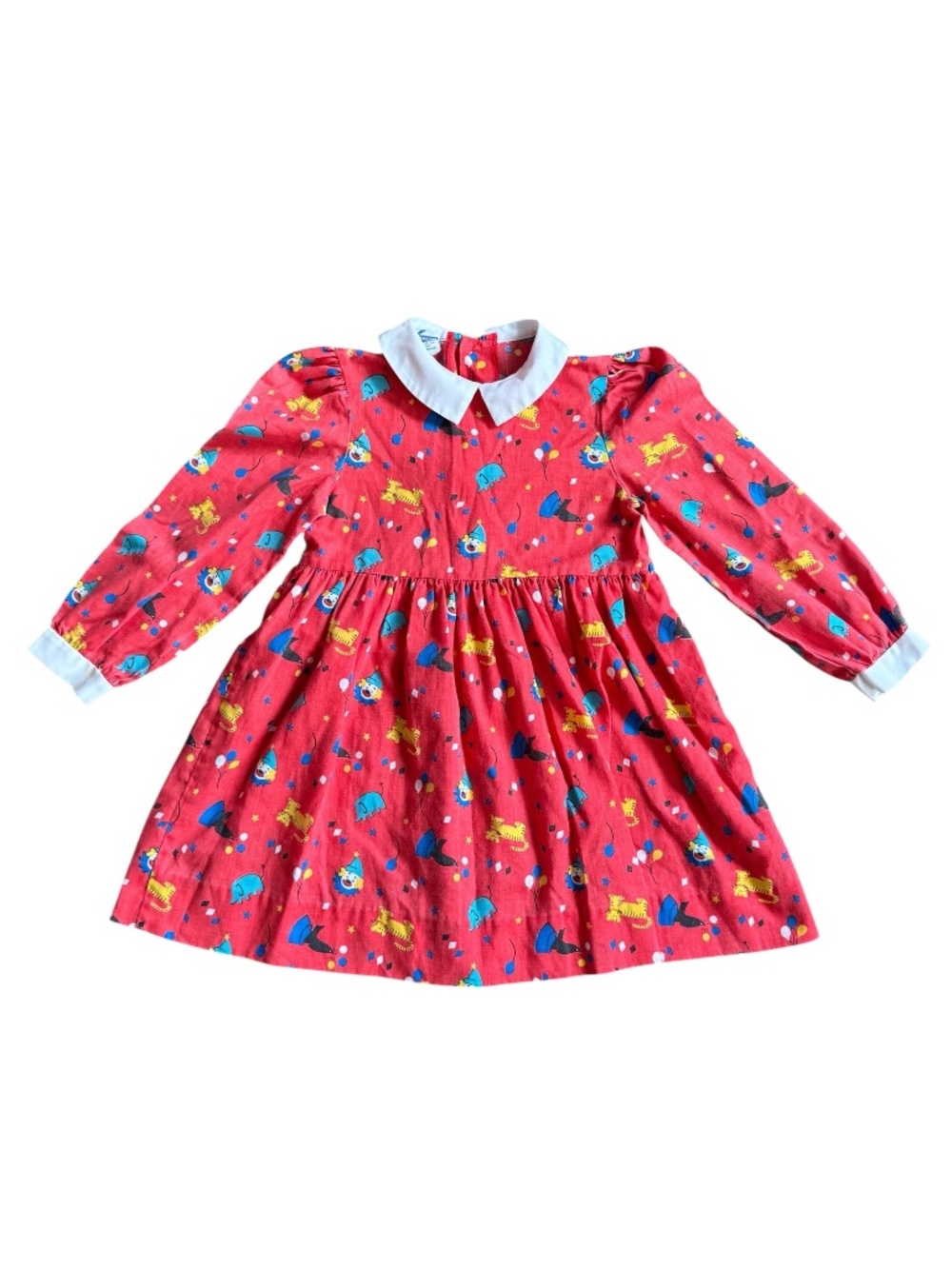Vintage 90s Polly Flinders Circus Print Dress
